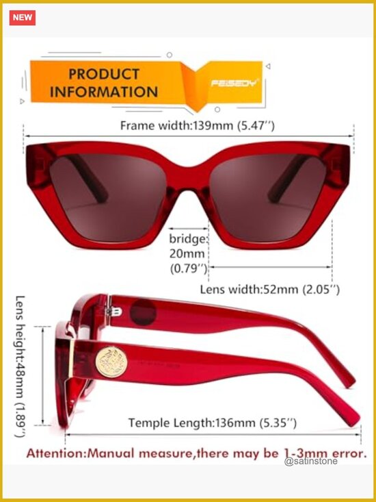 Polarized Cat Eye Sunglasses UV400 Protection Trendy Driving Daily main image 6